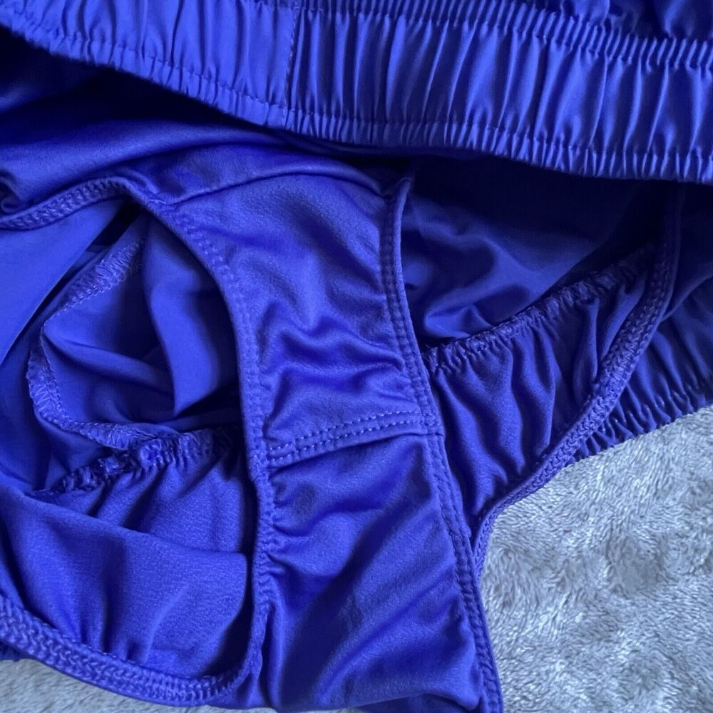 Nike Dri-Fit Womens Running Shorts Medium Standard Fit Blue Purple Lined Print - Picture 5 of 5